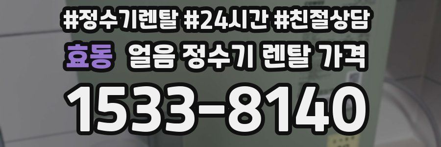 효동 얼음 정수기 렌탈 가격