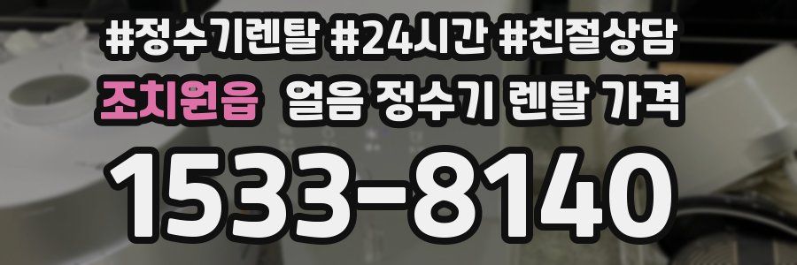 조치원읍 얼음 정수기 렌탈 가격