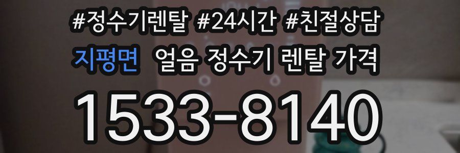 지평면 얼음 정수기 렌탈 가격