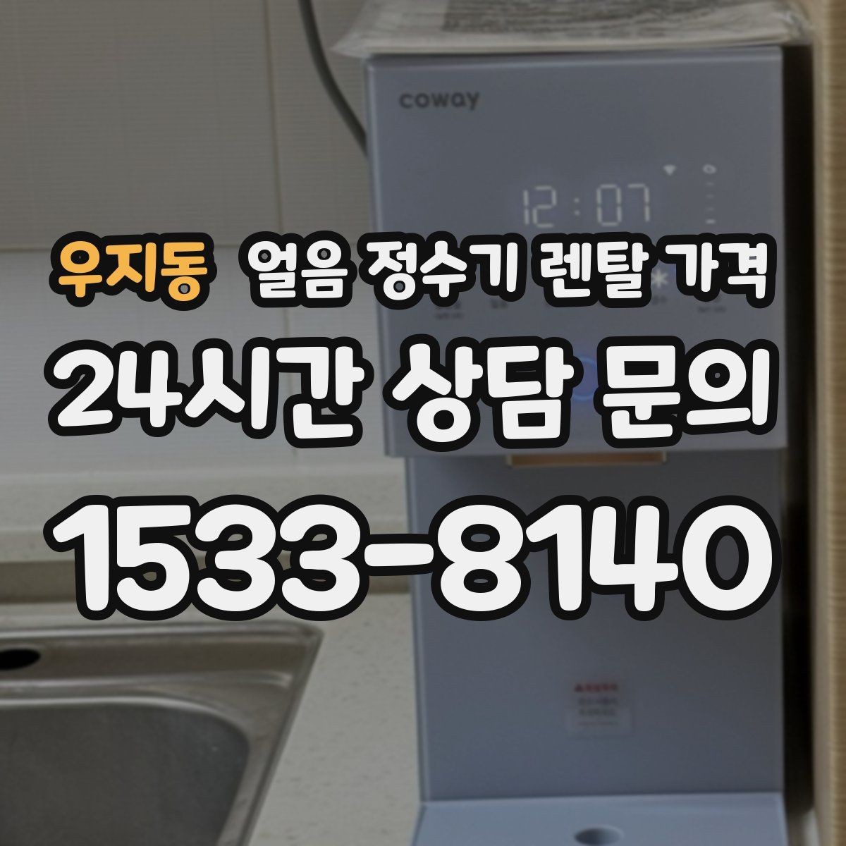 우지동 얼음 정수기 렌탈 가격 싱크대형과 스탠드형 차이