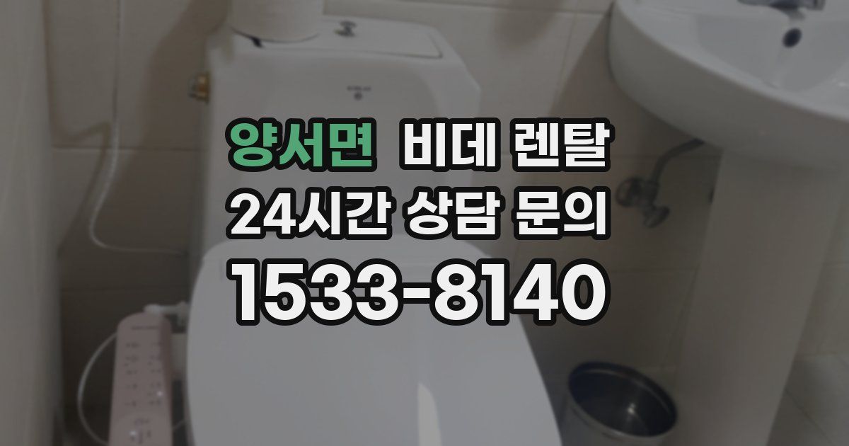 양서면 비데 렌탈