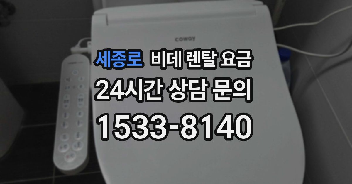 세종로 비데 렌탈 요금