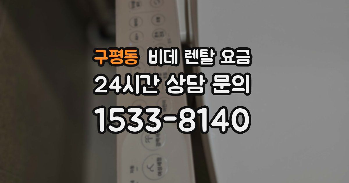 구평동 비데 렌탈 요금