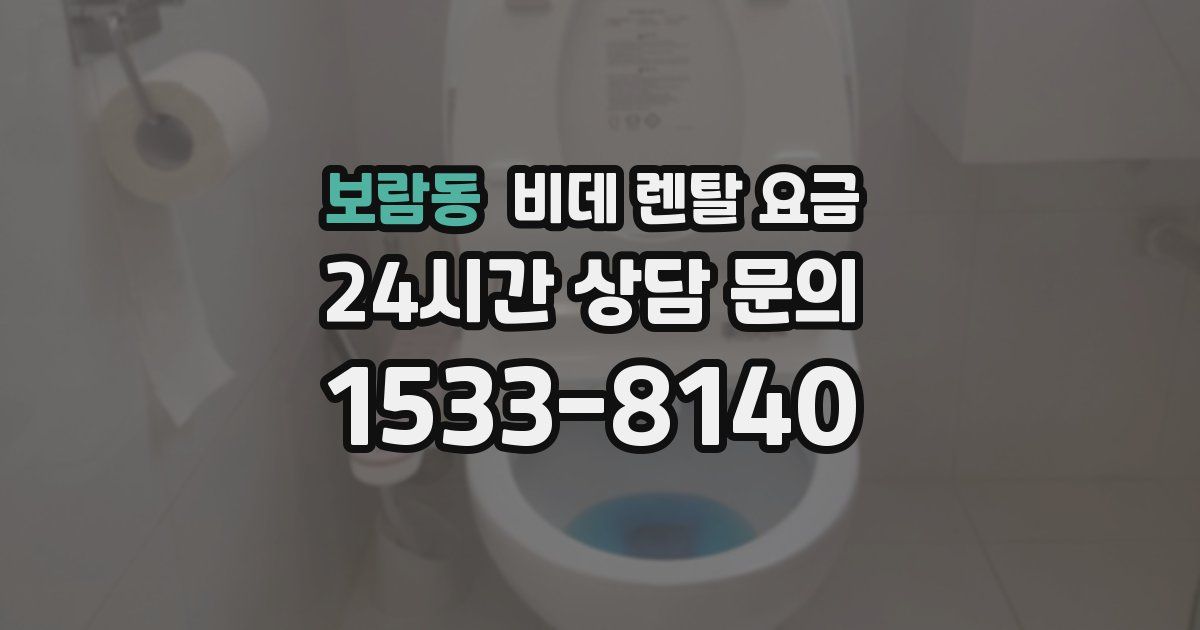 보람동 비데 렌탈 요금