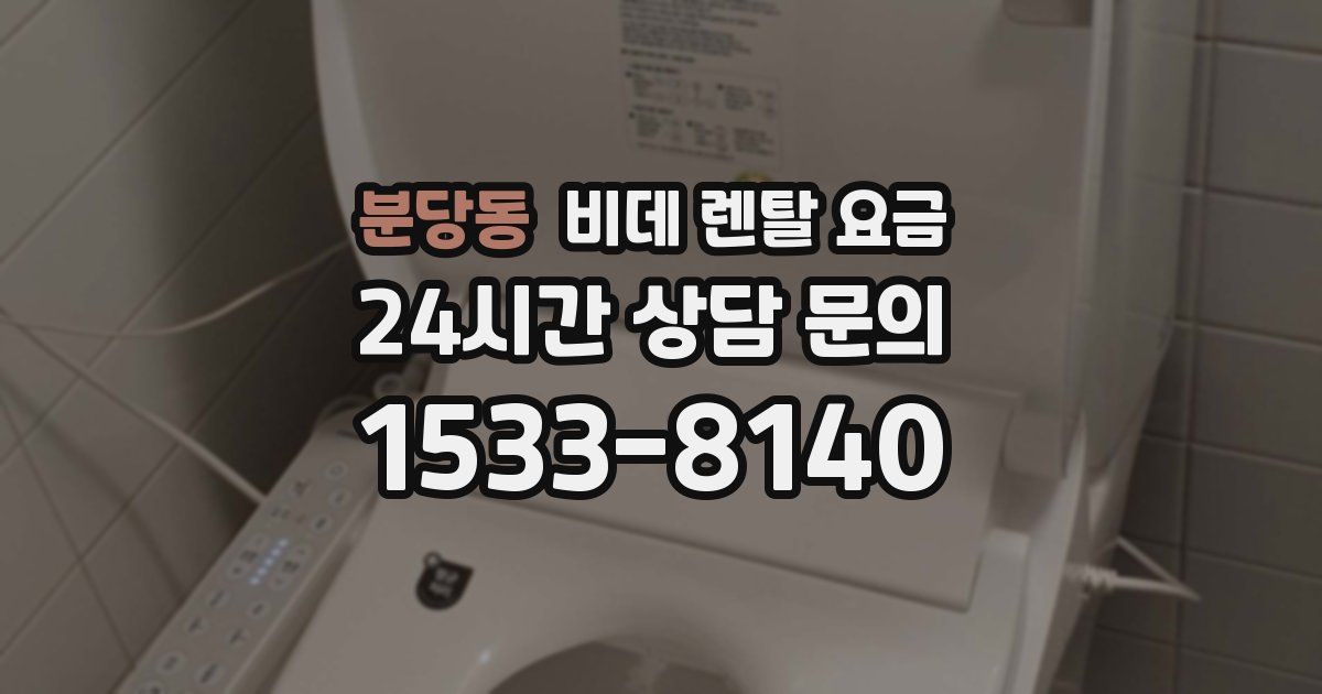분당동 비데 렌탈 요금