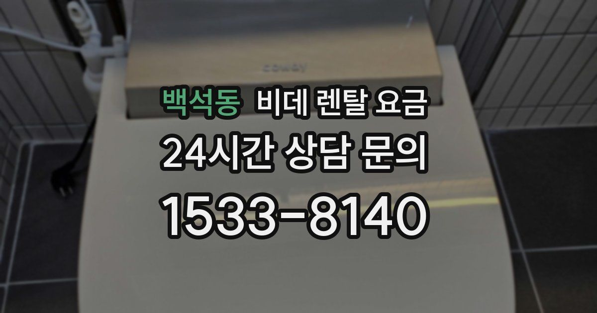 백석동 비데 렌탈 요금