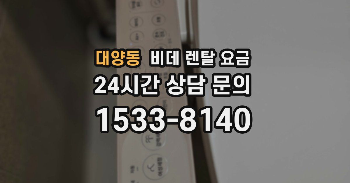대양동 비데 렌탈 요금