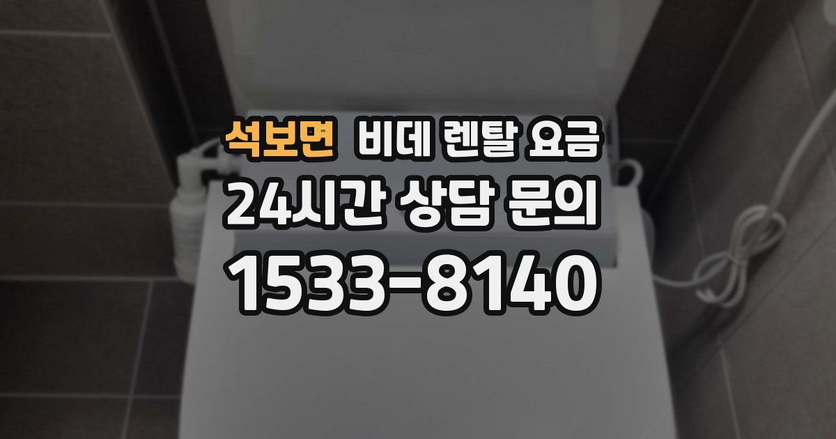 석보면 비데 렌탈 요금