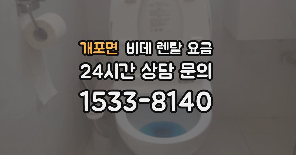 개포면 비데 렌탈 요금