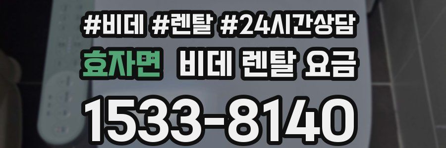 효자면 비데 렌탈 요금