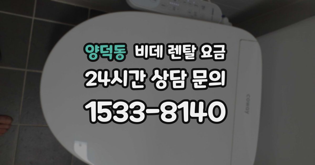 양덕동 비데 렌탈 요금