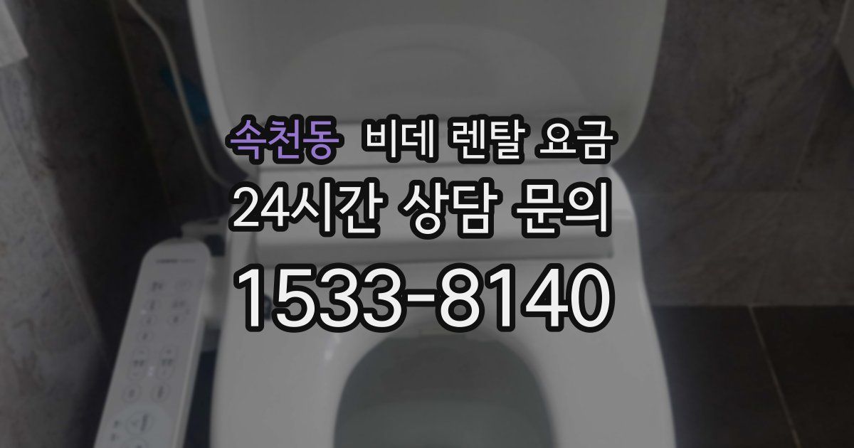 속천동 비데 렌탈 요금