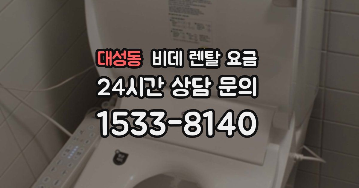 대성동 비데 렌탈 요금