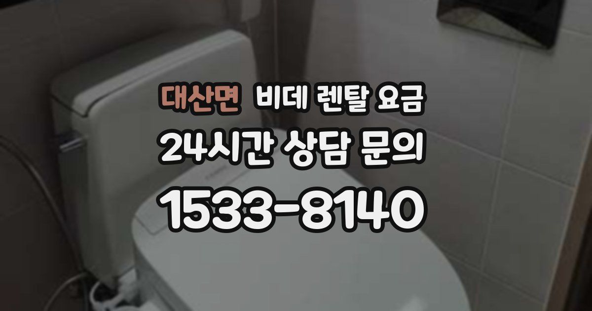 대산면 비데 렌탈 요금