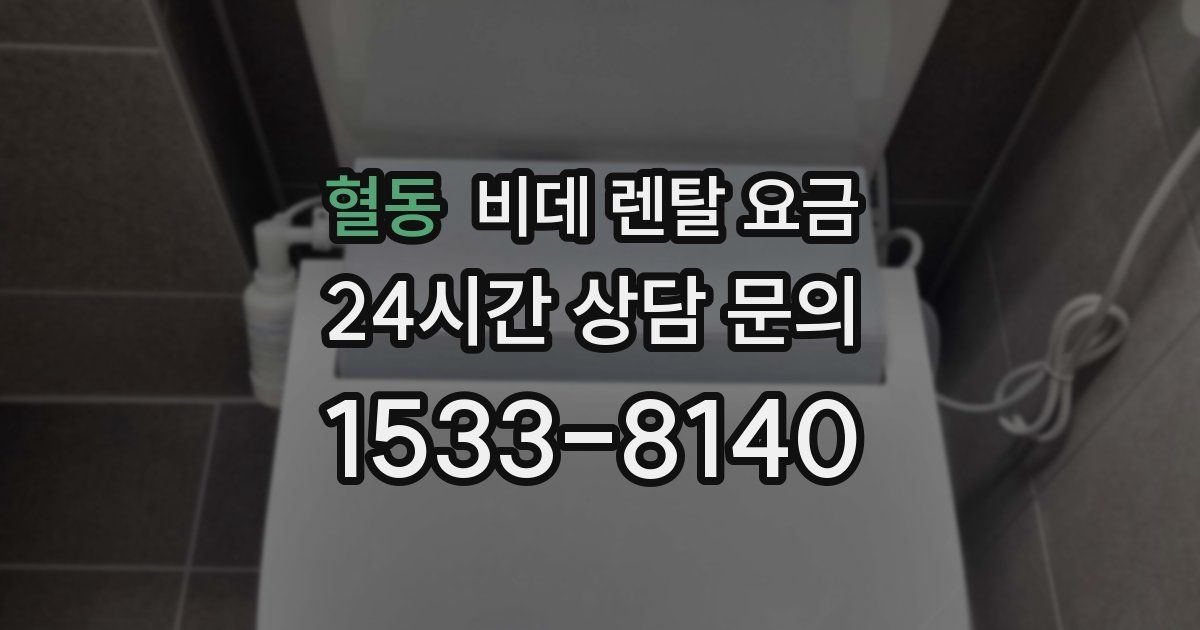 혈동 비데 렌탈 요금