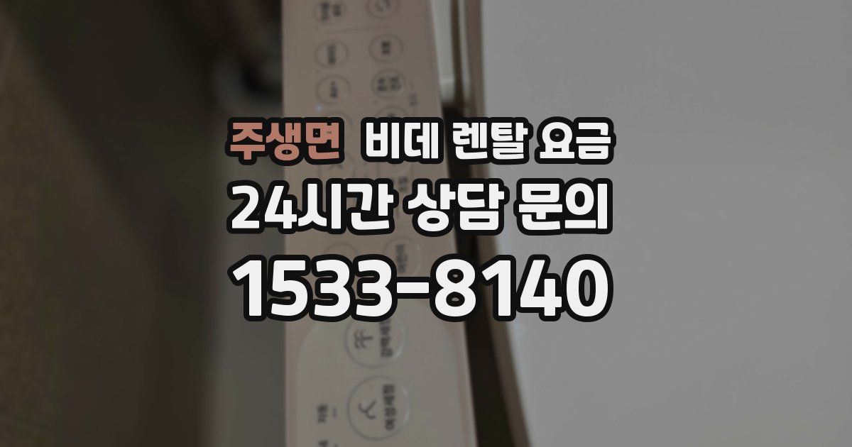 주생면 비데 렌탈 요금