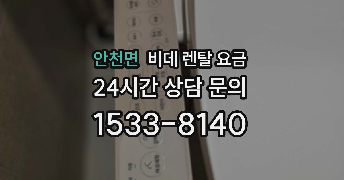 안천면 비데 렌탈 요금