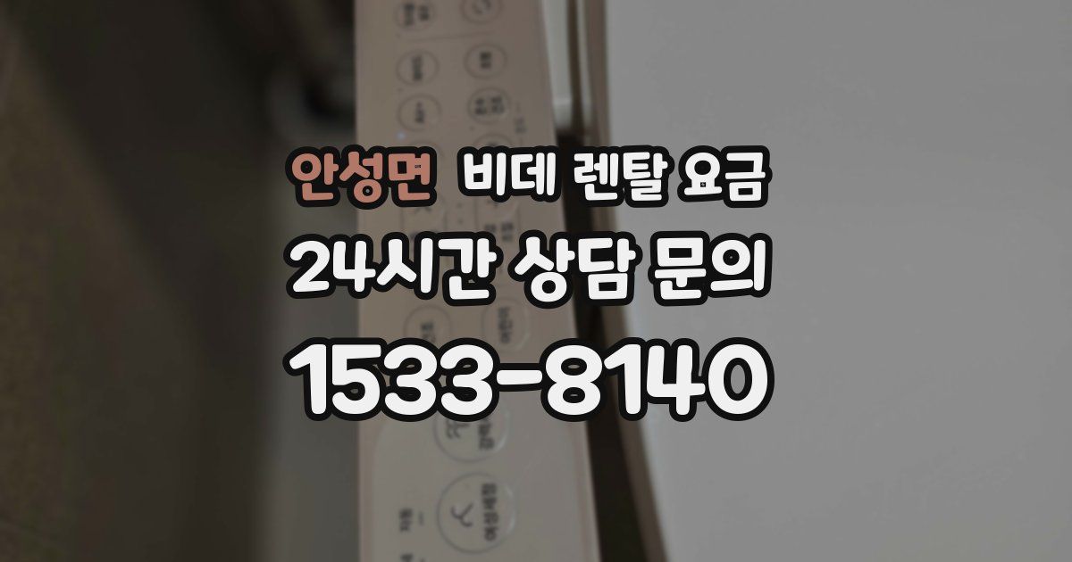 안성면 비데 렌탈 요금