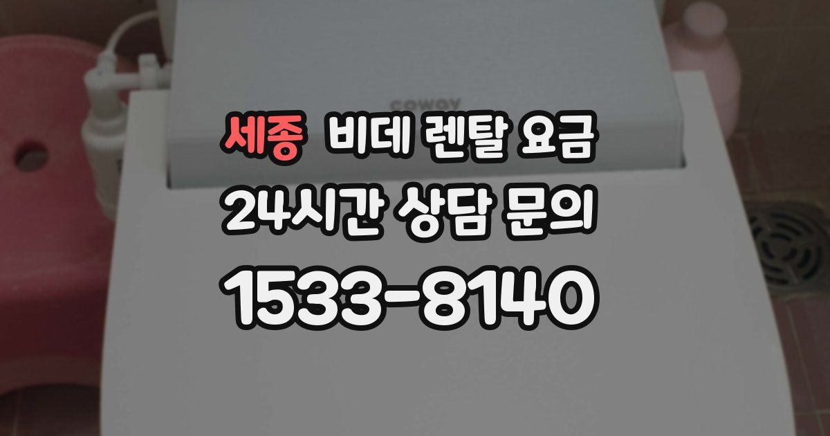 세종 비데 렌탈 요금