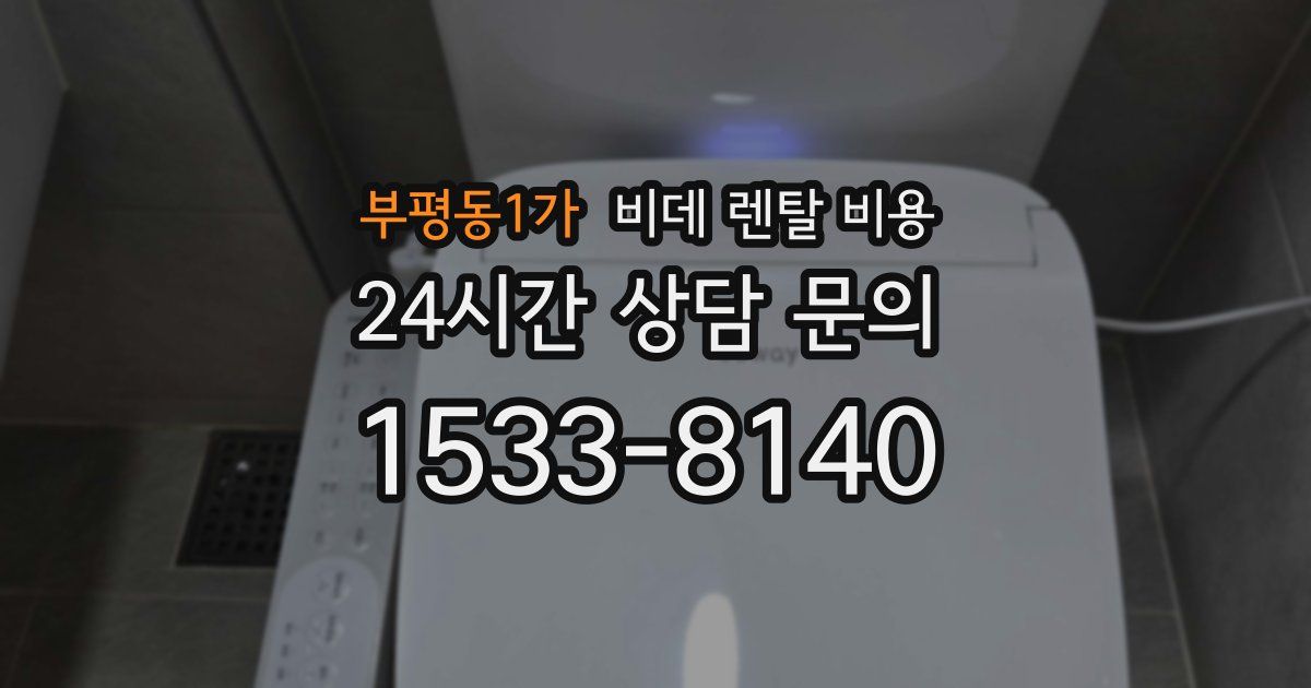 부평동1가 비데 렌탈 비용