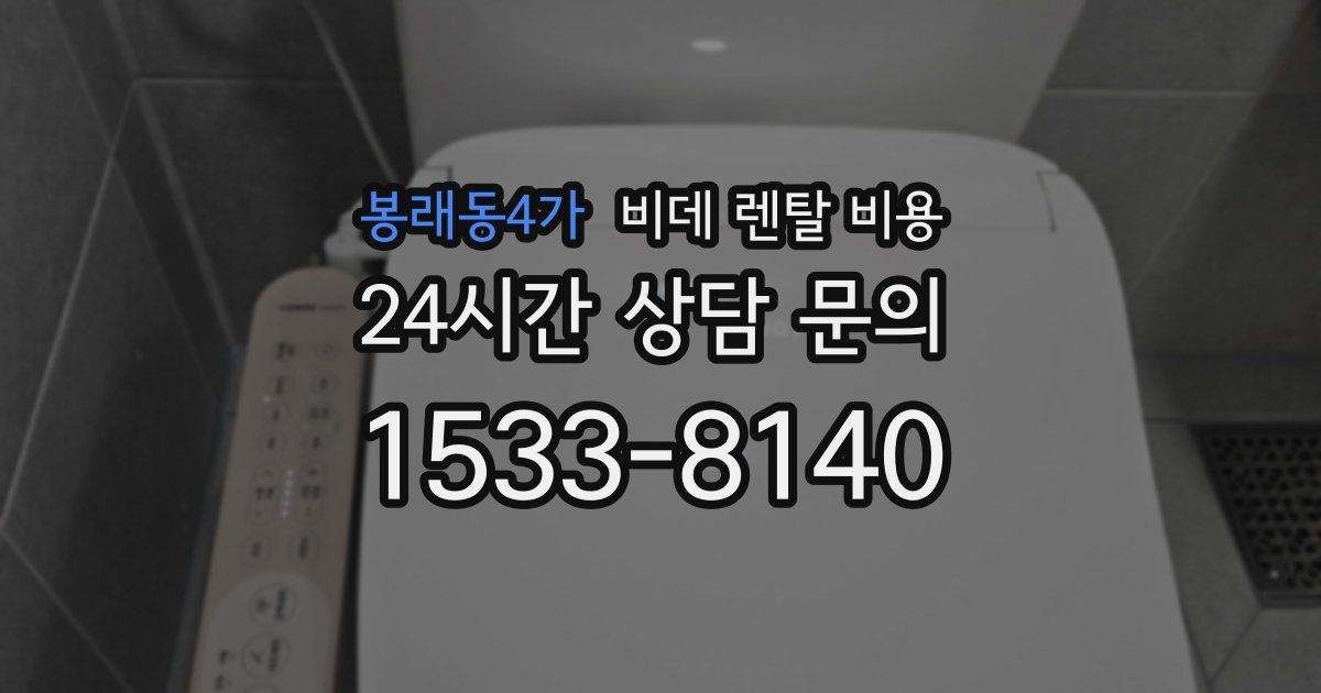 봉래동4가 비데 렌탈 비용