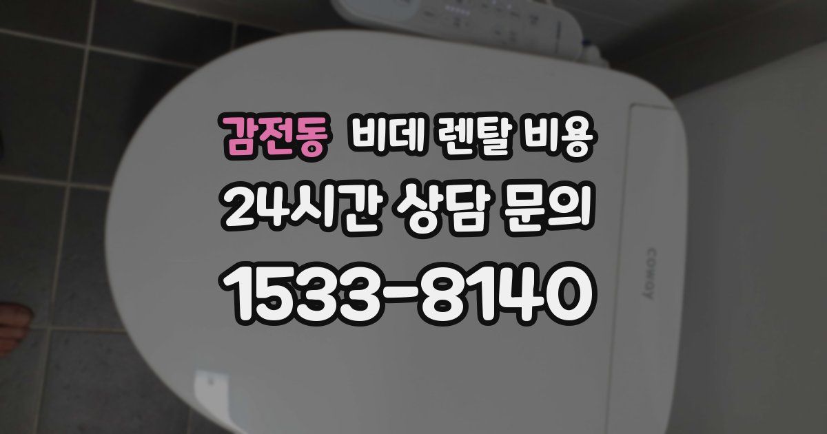 감전동 비데 렌탈 비용
