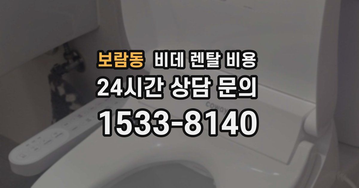 보람동 비데 렌탈 비용