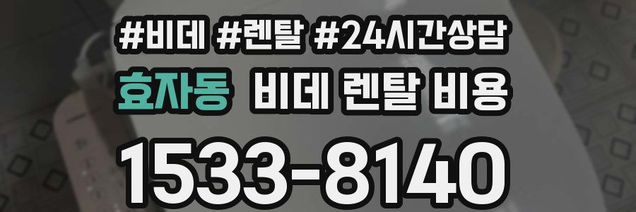 효자동 비데 렌탈 비용
