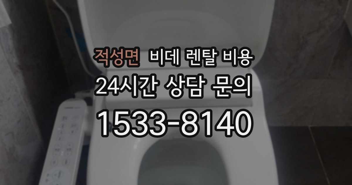 적성면 비데 렌탈 비용
