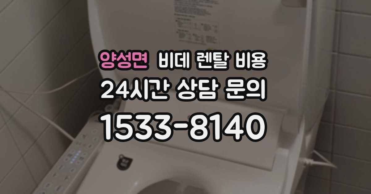 양성면 비데 렌탈 비용
