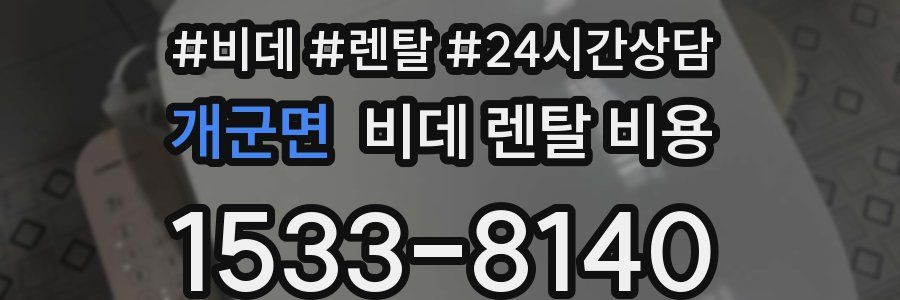 개군면 비데 렌탈 비용