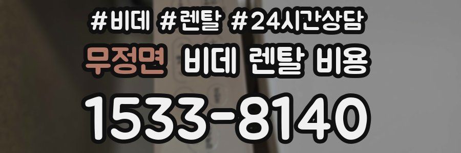 무정면 비데 렌탈 비용