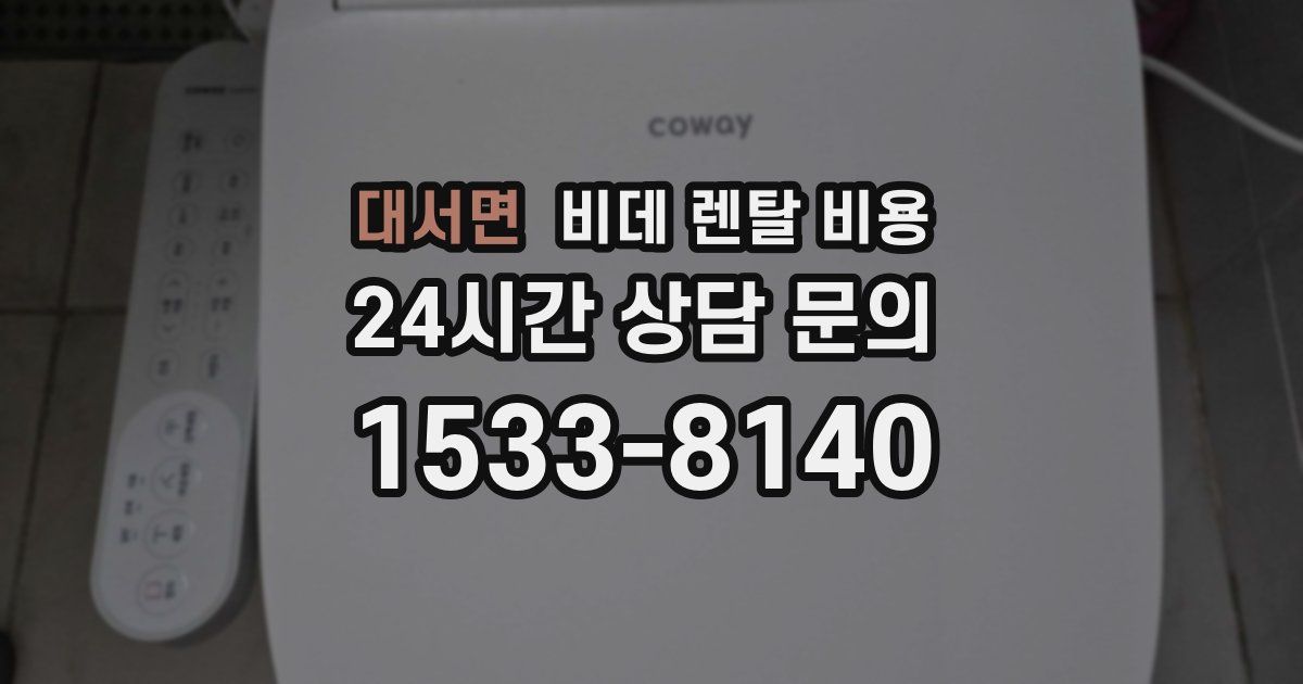 대서면 비데 렌탈 비용