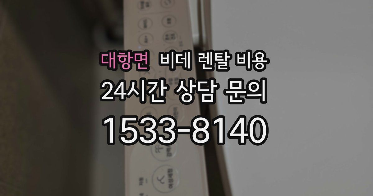 대항면 비데 렌탈 비용