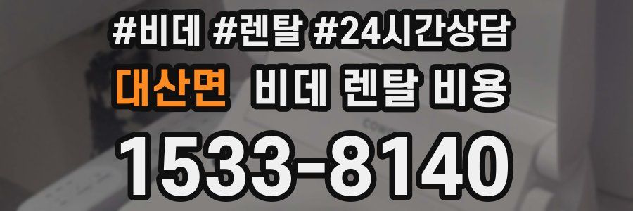 대산면 비데 렌탈 비용