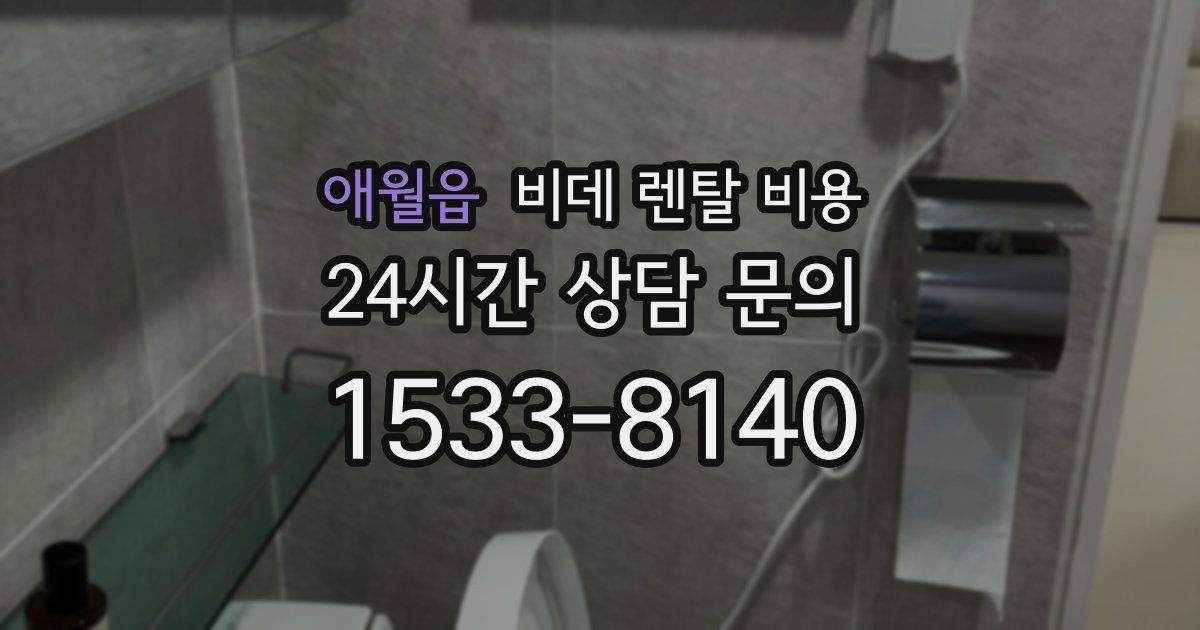 애월읍 비데 렌탈 비용