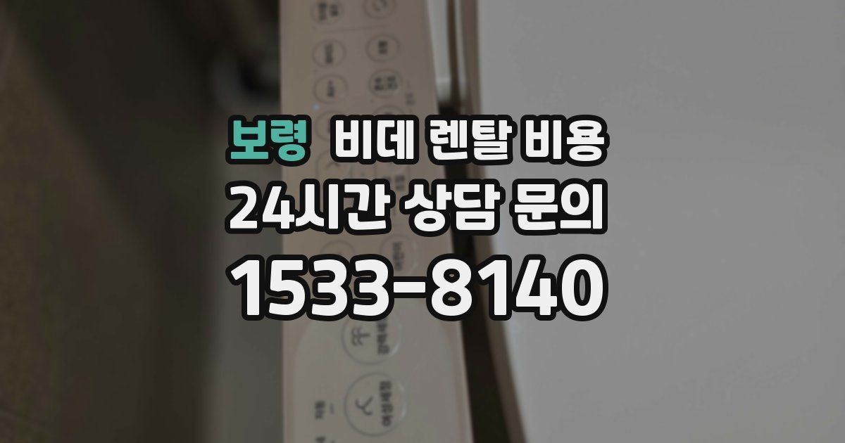 보령 비데 렌탈 비용