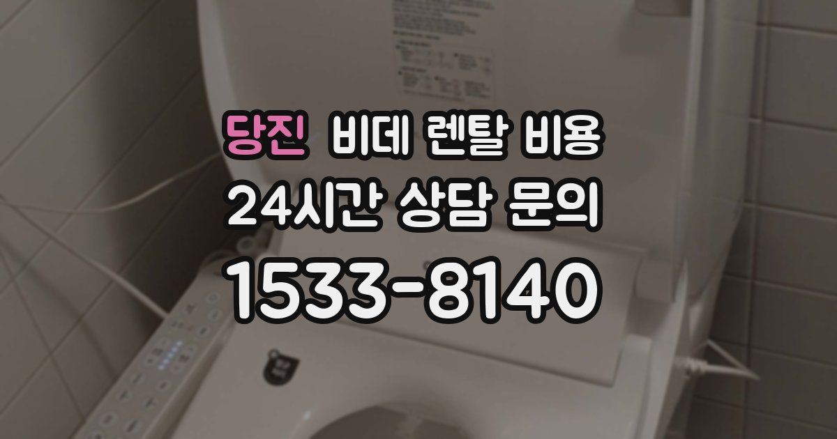 당진 비데 렌탈 비용