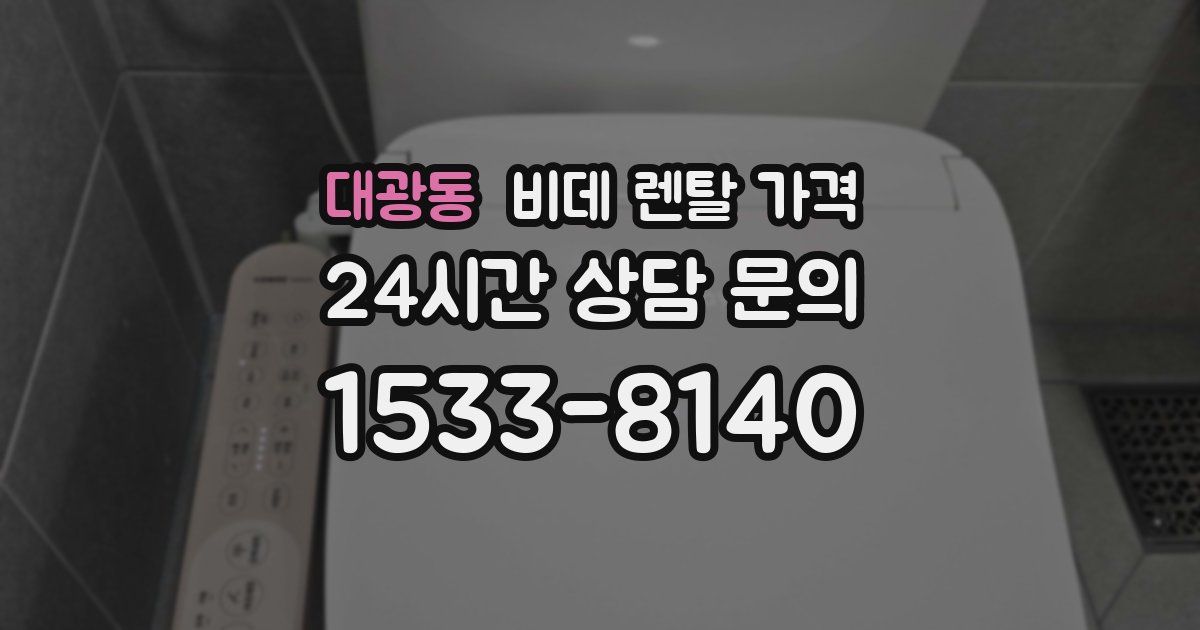 대광동 비데 렌탈 가격