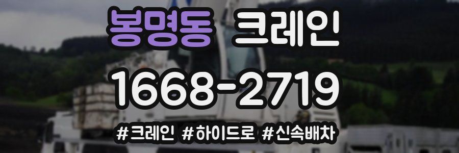 봉명동 크레인 작업