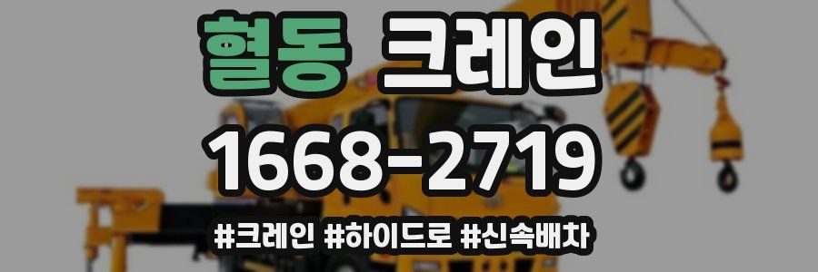 혈동 크레인 작업