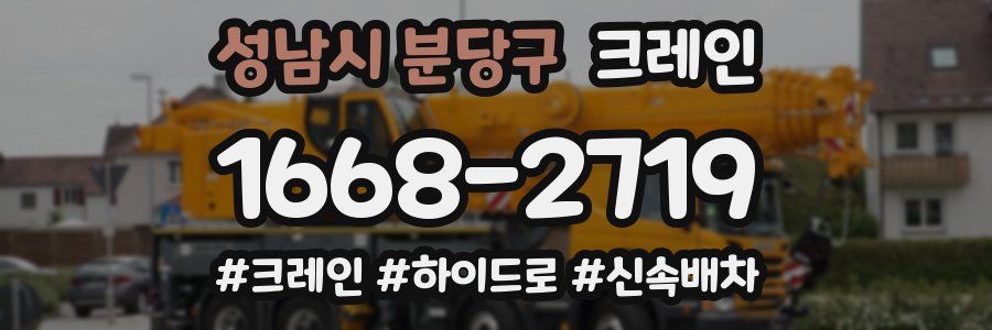 성남시 분당구 크레인 작업