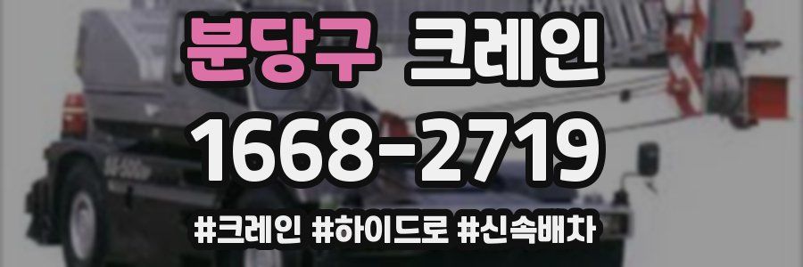 분당구 크레인 작업