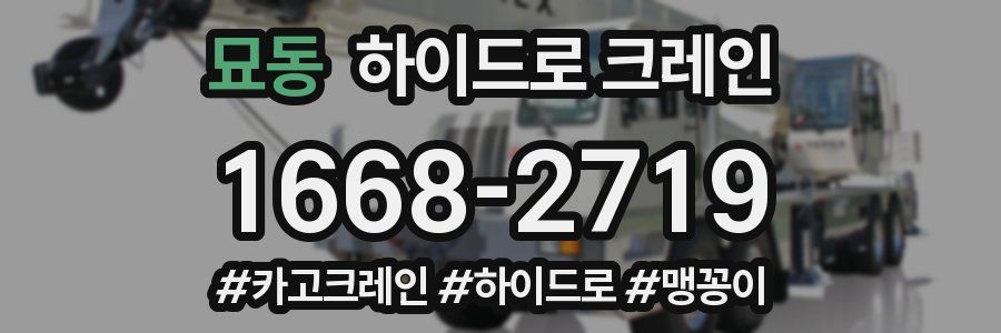 묘동 하이드로 크레인