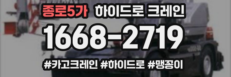 종로5가 하이드로 크레인