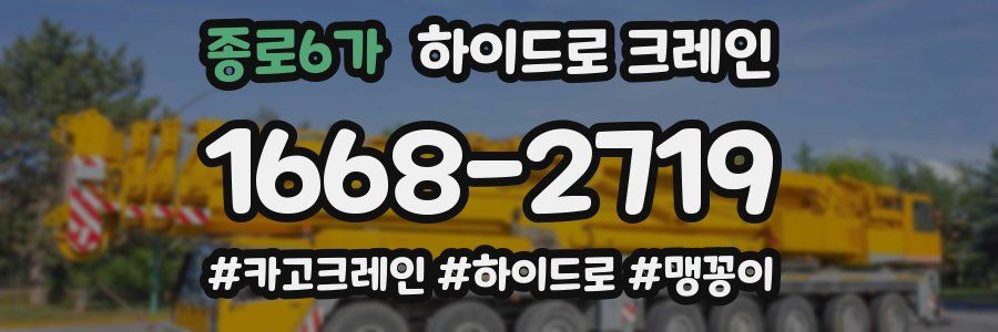 종로6가 하이드로 크레인
