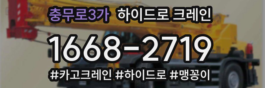 충무로3가 하이드로 크레인