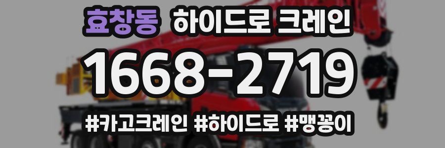 효창동 하이드로 크레인