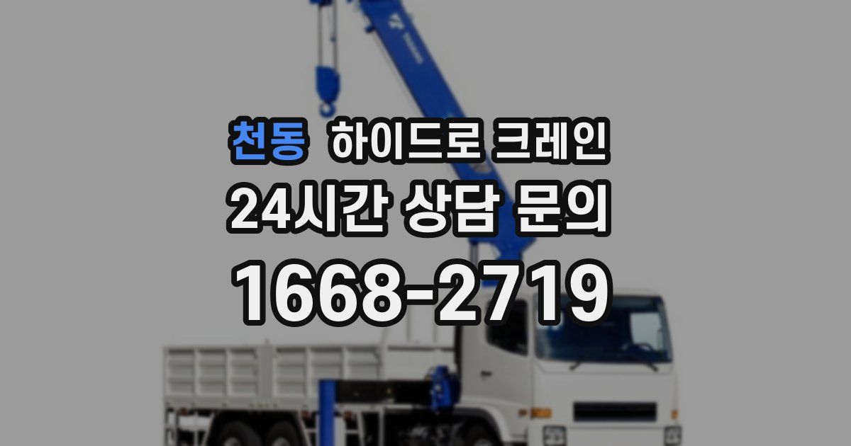 천동 하이드로 크레인