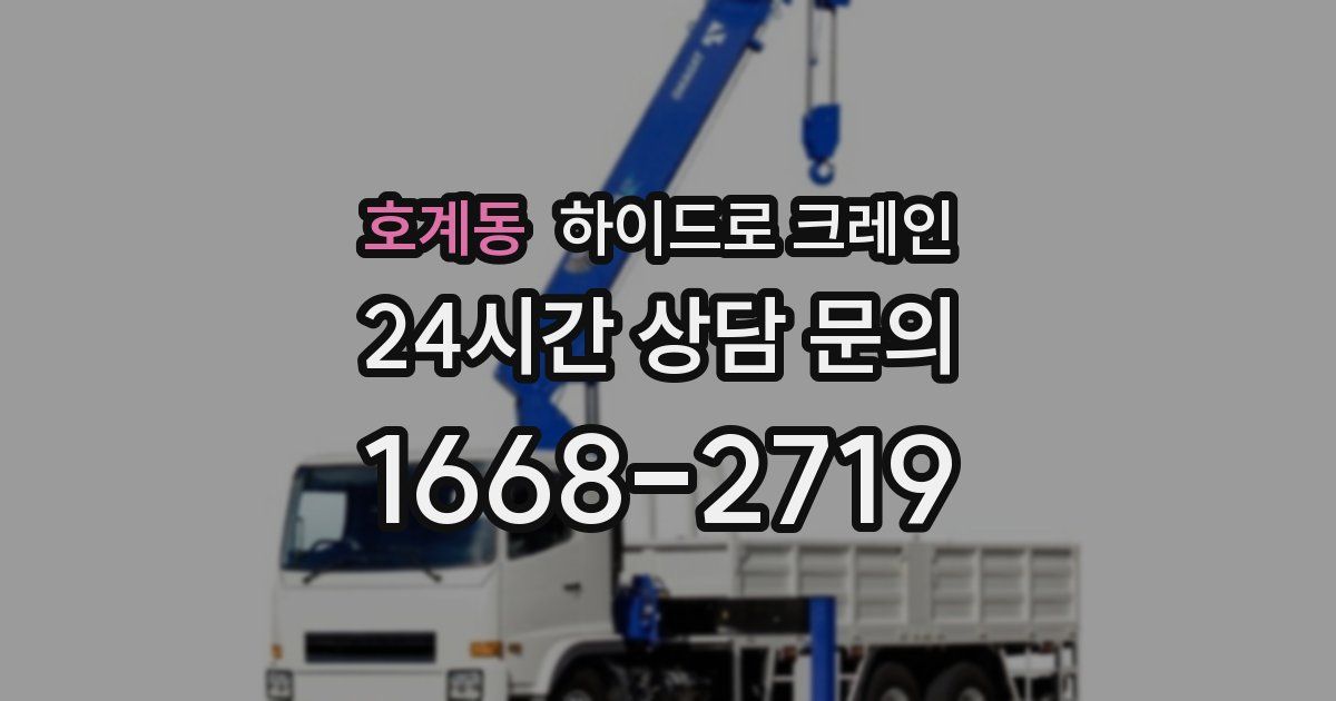호계동 하이드로 크레인